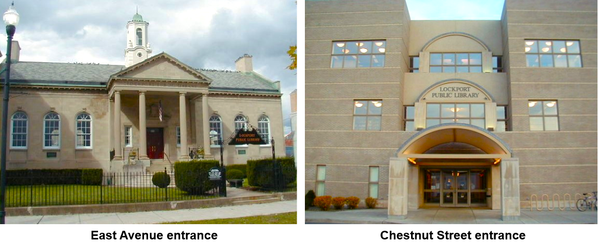East Avenue entrance and Chestnut Street entrance