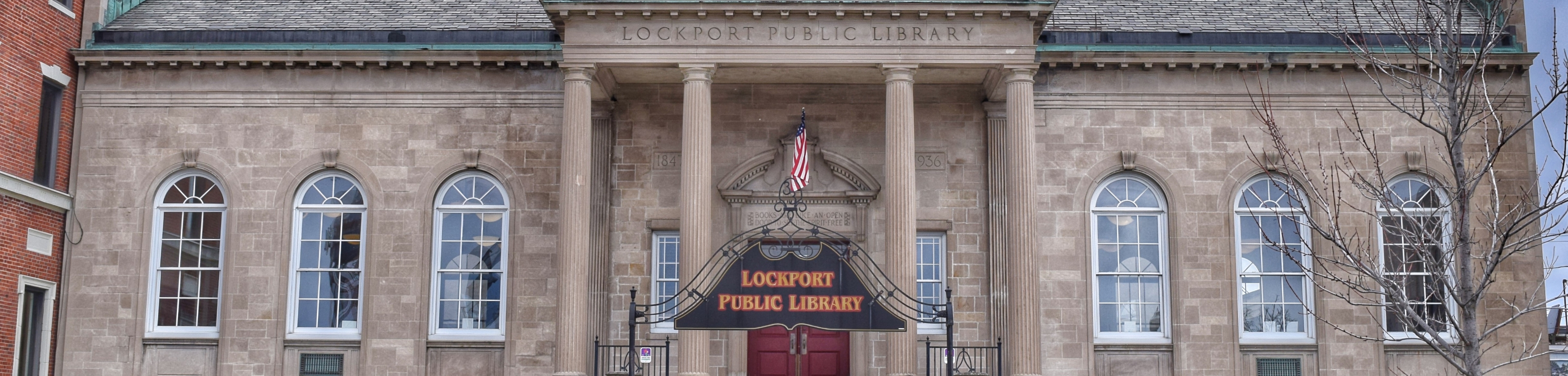 Hero Image of the front of the Lockport Public Library building